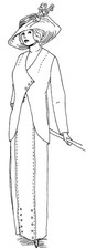 Bailey Sewing Pattern 1912 Traveling Suit for a 17" Lady doll #107 Lincoln