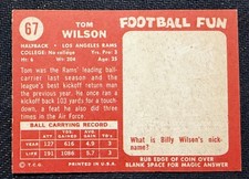 1958 Topps Football #67 Tom Wilson NM Los Angeles Rams Second Year Card