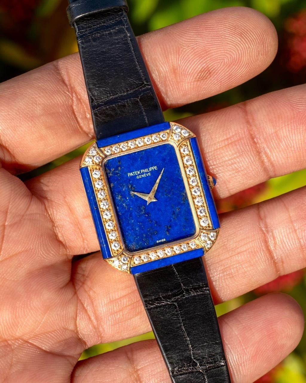 1978 Patek Philippe 4323 Lapiz Lazuli & Diamonds Perfect Condition 27mm 18k Rare