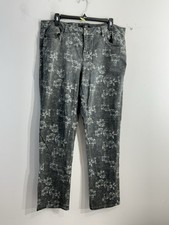 Womans Cato Casual Jean Pants 14 Black Floral Stretch