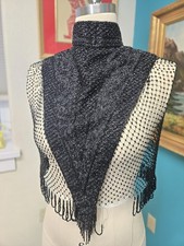 Antique Collar Caplet Victorian era Jet Black Beaded Mourning Gothic Art Deco