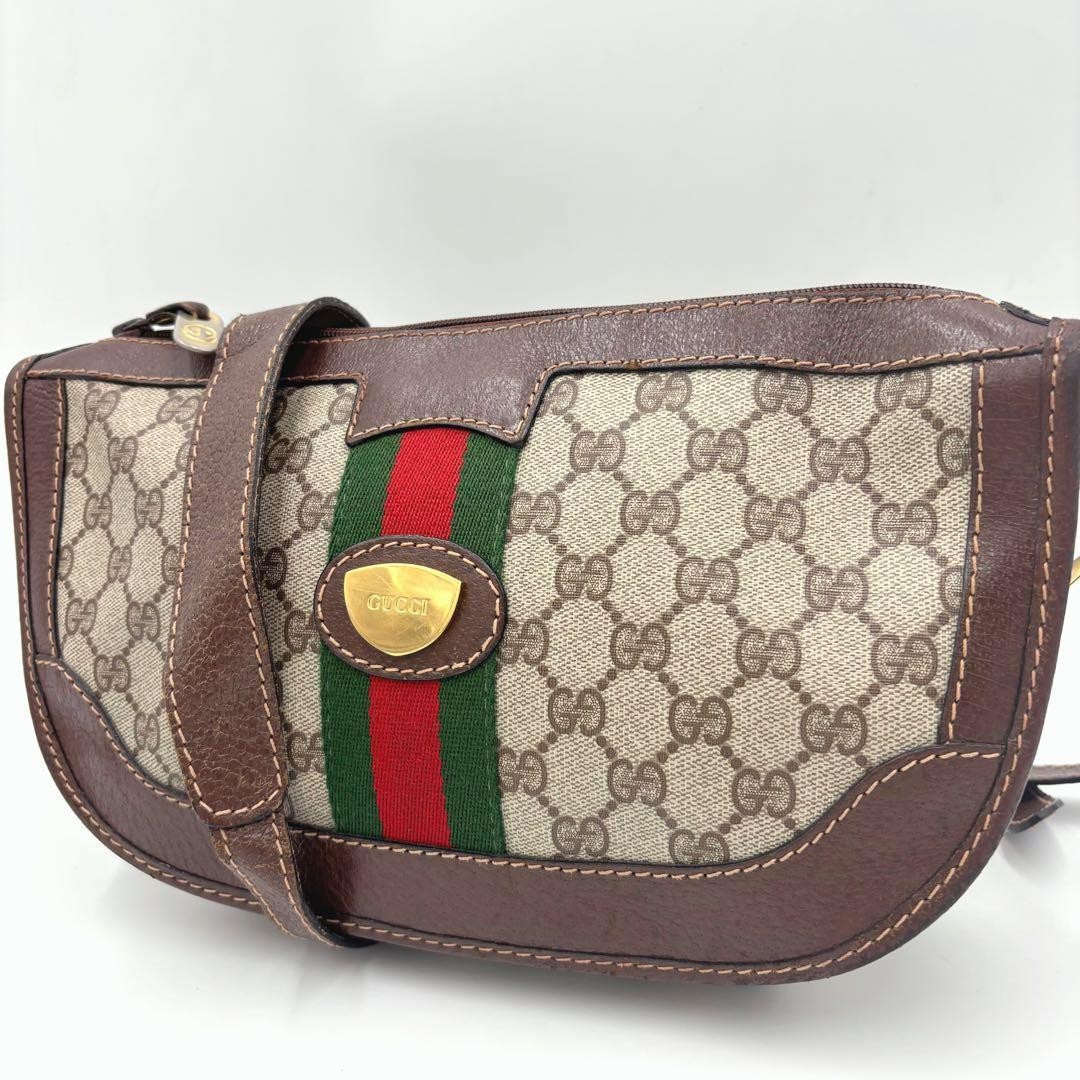 Vintage Gucci GG Leather One Shoulder Bag Authenticated Pre-Owned