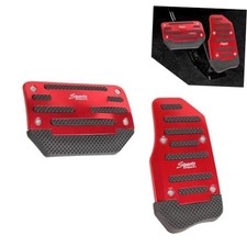 Car Pedal Pads Set, Non-slip Alloy Gas and Brake Pedals Covers, 2 PCS Red
