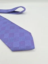🇬🇧 Thomas Pink Men's Blue Purple Check Silk Tie Made In England 58x3 1/8