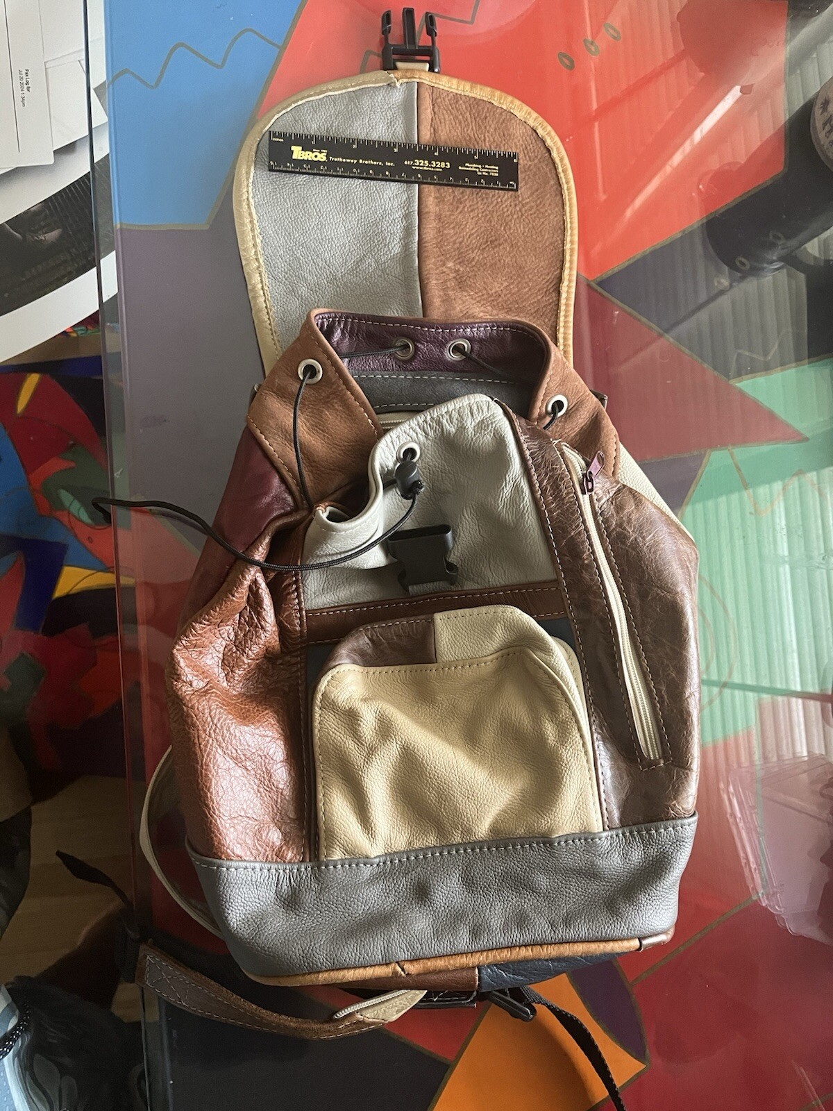 Vintage Apache Leather Patchwork Lightweight Back… - image 5