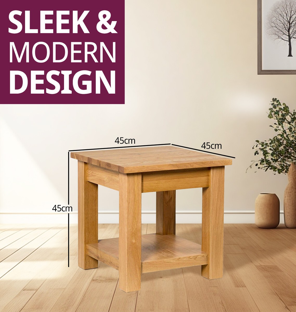 Oak Square Side Tables With Shelf Jonathan Charles 493371 Tudor Oak