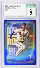 BRYCE HARPER 2020 TOPPS GYPSY QUEEN BLUE #76 #D /99 SP CSG 9 MINT PHILLIES