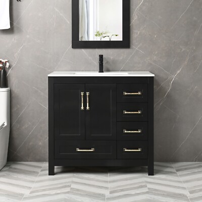 Eclife Bathroom Vanities Cabinet with Sink Combo Set Drop in Sink