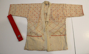 Vintage Judo Karate Uwagi Jacket - Needlepoint - Orange - Size 2