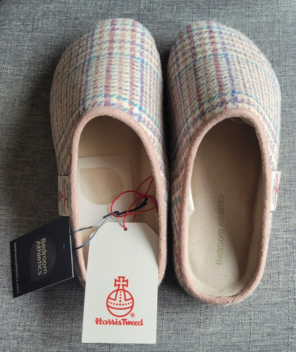 Bedroom Athletics Charlotte-Harris Tweed Slipper Clog- Natural POW Check -UK 8 - Picture 4 of 7