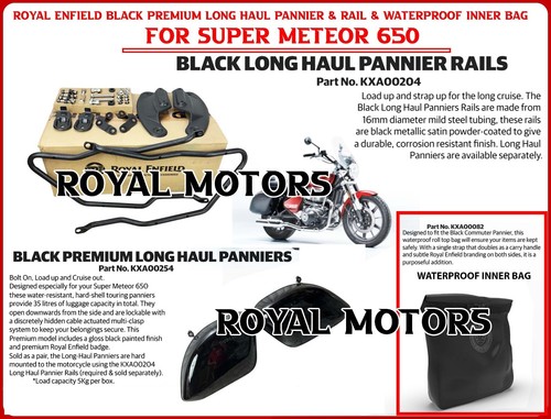 BLACK PREMIUM PANNIERS & RAIL WITH INNER BAG FOR ROYAL ENFIELD SUPER METEOR 650 - 第 1/16 張圖片