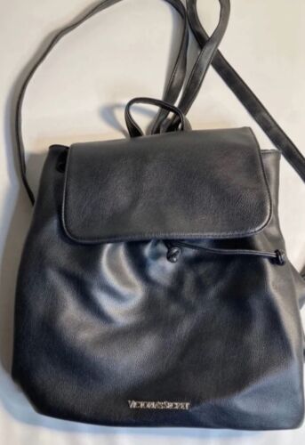 Victoria secret faux black leather backpack