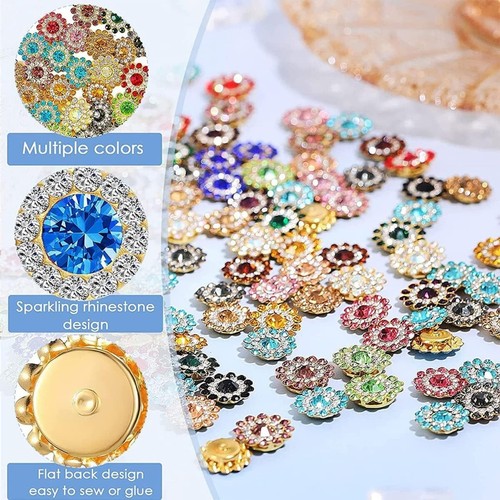 100pcs Decoration Glass Crafting Sun Button Diy Flatback Embellishments Round - Picture 8 of 9