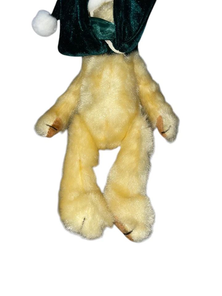 Unipak 2000  Plush Teddy Bear Snowman Stuffed  - Brown w Green Scart & Hat - 5" - Image 2 of 4