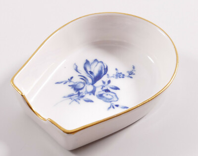 Meissen Löffelablage Hufeisenform blaue Blume 2.Wahl 