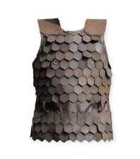 Leather Breastplate Armor Viking Leather Scale Armor Adjustable Brown Leather Br