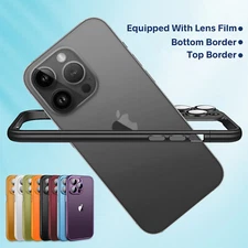 For iPhone 15 14 12 Hard PC Edge Frame Shockproof Bumper Rugged Case Protector