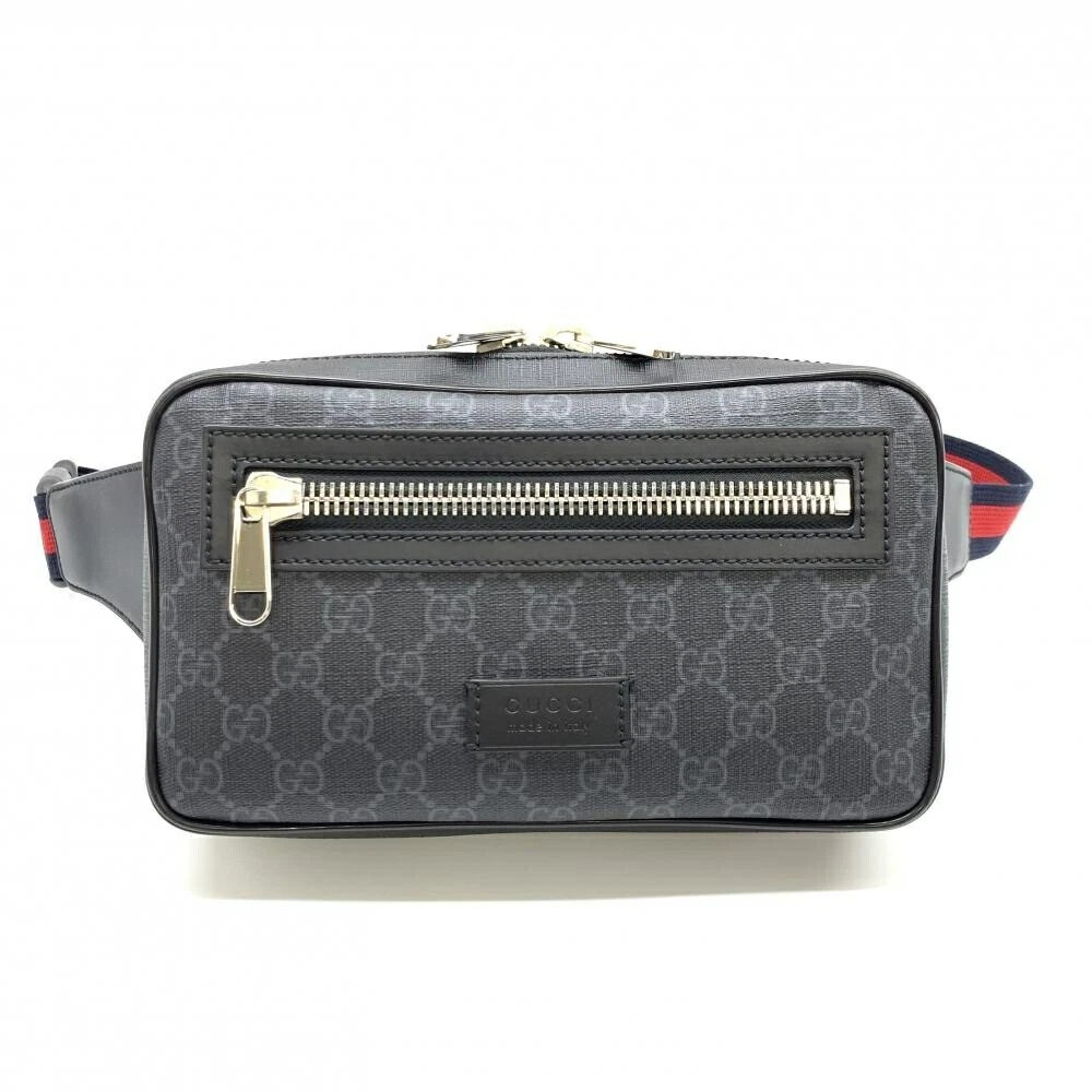 Gucci 474293 Soft GG Supreme Ceinture Sac Body Bag Taille Sac Noir Petit