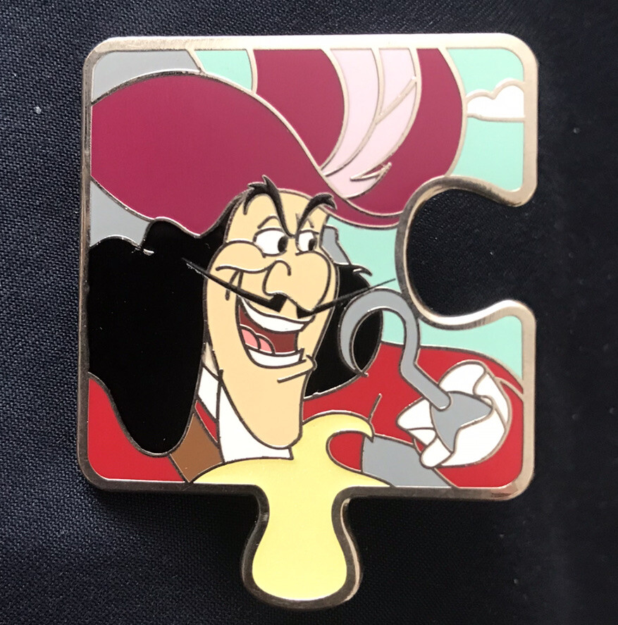 Disney Parks Character Connection Puzzle Piece Peter Pan Captain Hook LE 550 Pin