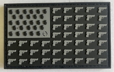 *NEW* LAPG GRENADE HANDGUN AMERICAN FLAG PATCH HOOK & LOOP BACKING
