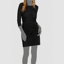 $90 Inc International Concepts Women's Black Cross Front Sheath Dress Size S