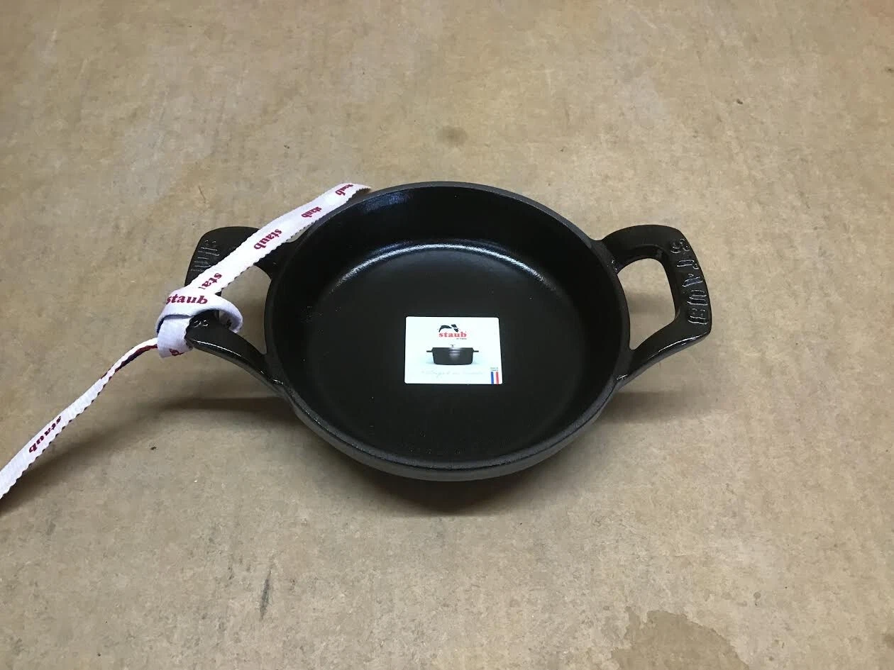 Staub Cast Iron 4.5-inch Mini Round Gratin Baking Dish - Graphite Grey, Made in