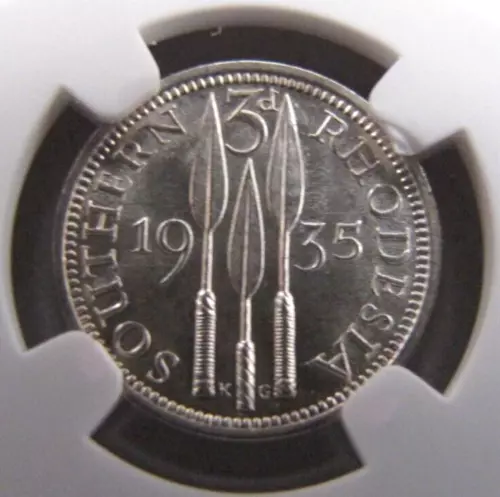 Southern Rhodesia KM1 Threepence 1935 NGC MS 63