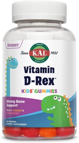KAL vitamine D-Rex - gommes à vitamine D pour enfants - enfants vitamine D3 - pêche, mangue, - Photo 1 sur 6