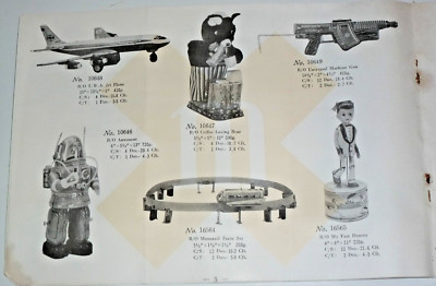 VINTAGE 1960s JAPANESE MECHANICAL TOY DEALER CATALOG! ROBOT/RAY GUN/SPACE PLANE!