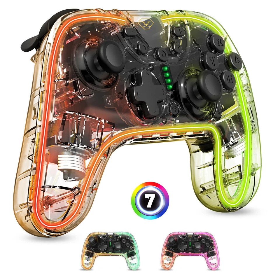 Controlador Prismático Afterglow LED para Nintendo Switch OLED Inalámbrico GamePad RGB Foto 3 de 4