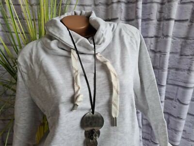 Kangaroos Damen Sweatshirt Pullover Hoodie Grau Kragen (462) NEU