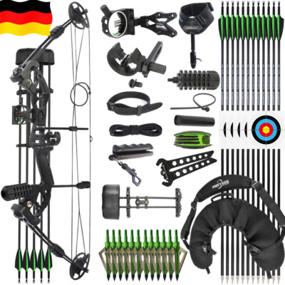 30-55lbs Compoundbogen Set Jagdbogen Sportbogen Bogenschießen Pfeil Angeln Jagd