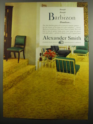 1951 Alexander Smith Barbizon Broadloom Carpet Ad - Beautiful Beautiful