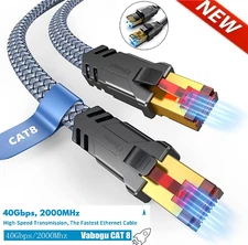 CAT8 Ethernet Cable Cord Patch Copper 24AWG SFTP Shielded RJ-45 6ft - 35FT Lot