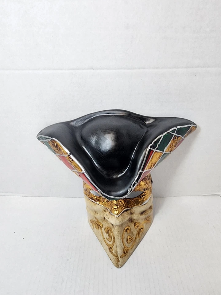 MASCARILLA VENECIANA CASANOVA MAMO ORO ROJO VERDE PINTADA A MANO ENVÍO GRATUITO Foto 3 de 4