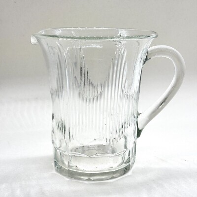 VINTAGE GLAS SAHNEKÄNNCHEN GERIPPTES DESIGN MILCHKRUG TISCHGESCHIRR GLASWAREN