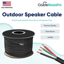 14AWG Speaker Cable Outdoor Direct Burial UV Wire Audio CL2 14/4 Gauge 250-500ft