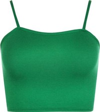 Womens Ladies Sleeveless Strappy Bandeau Plain Camisole Boobtube Bralet Crop Top