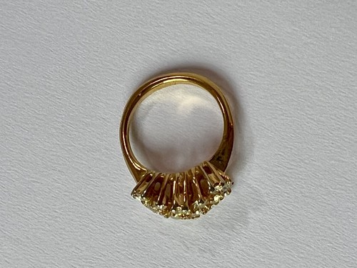 Anillo de piedra transparente electrochapado de oro 18K HGE tamaño 4 2,5 g banda de 2 mm 16 piedras marca A - Imagen 24 de 24