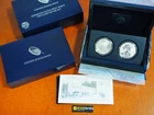 2013 W REVERSE PROOF & ENHANCED SILVER EAGLE 2 COIN WEST POINT SET WITH BOX/COA