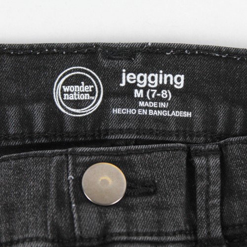 Wonder Nation Distressed Black Jeggings Girls Size 7-8, Good Condition - Picture 3 of 5