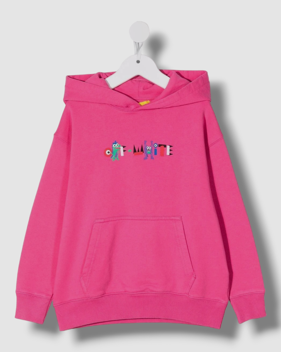 $375 Off White Kids Girl's Pink Monster Hoodie Sweatshirt Sweater Size