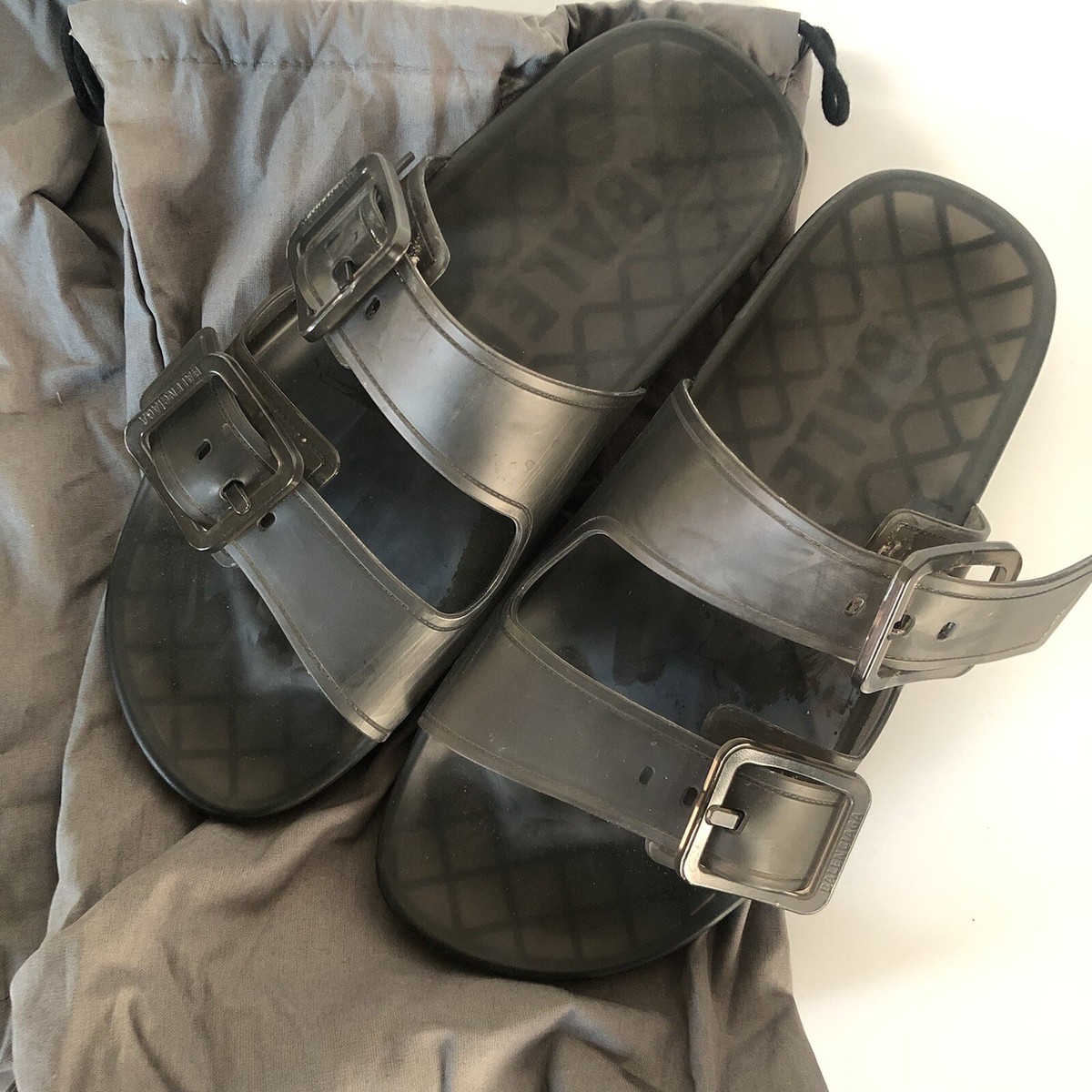 Balenciaga Mallorca Sandals Black Transparent Rubber Buckle Balenciaga Mallorca Sandals Black Transparent Rubber Buckle