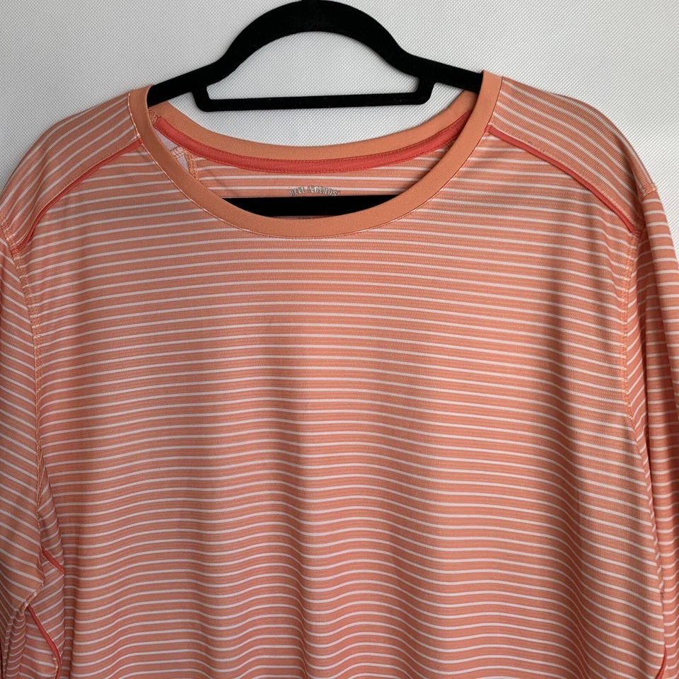 Camiseta deportiva Reel Legends para mujer manga larga talla grande 2X rayas anaranjadas Foto 2 de 4