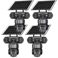 Solar Battery Powered Wireless WiFi Outdoor Pan/Tilt Home Security Camera System