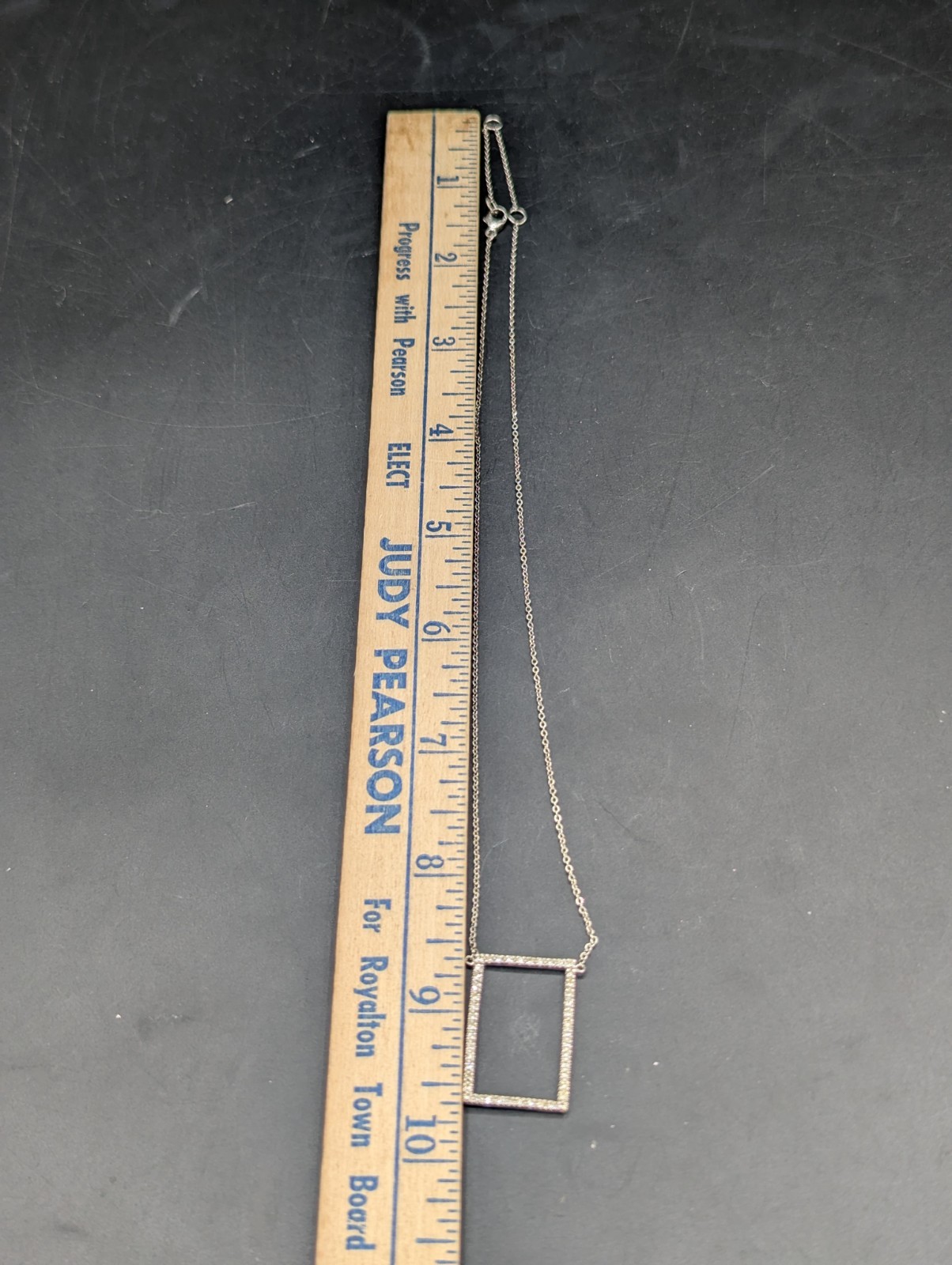 925 Sterling Silver Rectangular Open Frame Pave C… - image 7