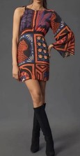 Farm Rio Anthropologie Women's One-Shoulder Mini Dress Size Medium