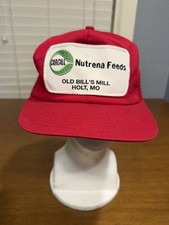 Vintage K products trucker hat cap Cargill Nutrena Feeds Old Bills Mill Holt, MO
