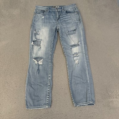 Buckle BKE Alec Jeans Mens Size 34S Straight Leg Blue Denim Distressed