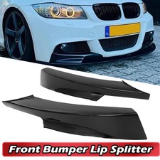 Front Spoiler Ecken Flaps Splitter Schwarz f�r BMW 3er E90 E91 M Sport LCI 09-12